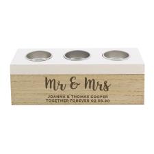 Personalised Free Text Triple Tea Light Box